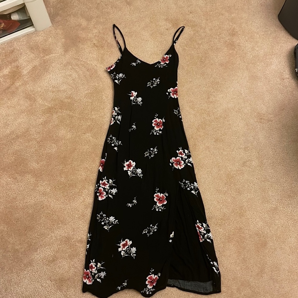 Abercrombie Floral Midi Dress with Slit